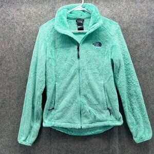 The North Face Jacket Women XS Teal Blue Full Zip Fleece Sherpa Fux Fur Osito